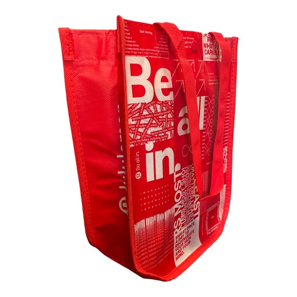 Lululemon Reusable Small Be All In Red and White Tote, New - Picture 1 of 5